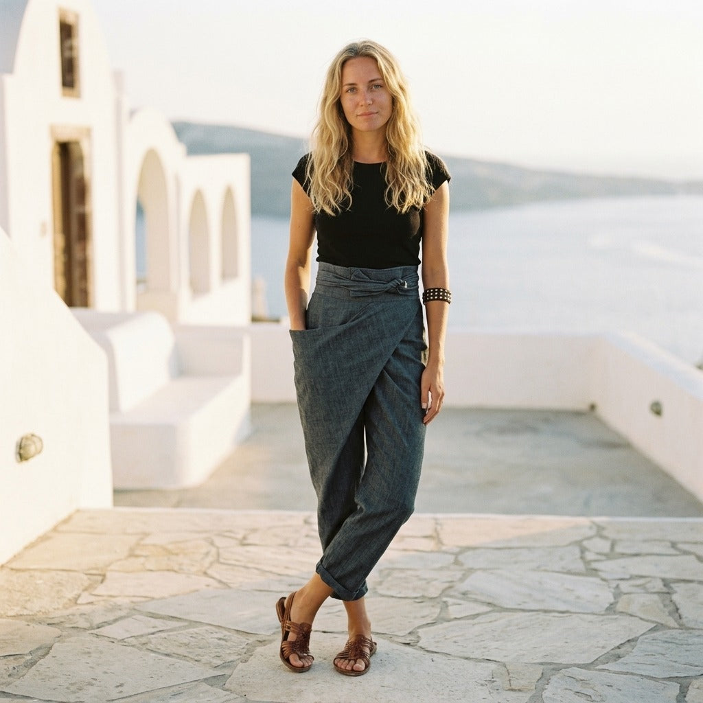 Ibiza Wrap Front Cropped Pants