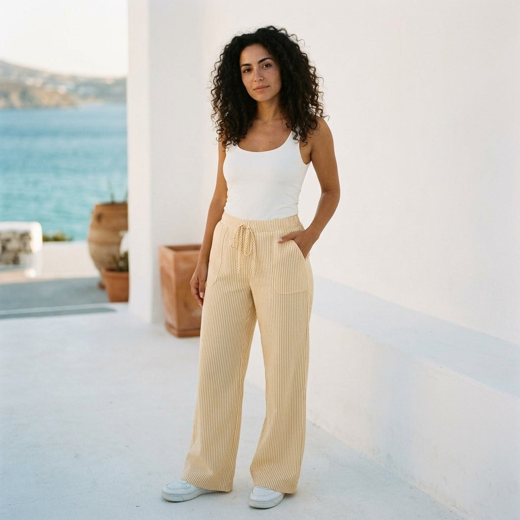 Marbella Striped Drawstring Pants