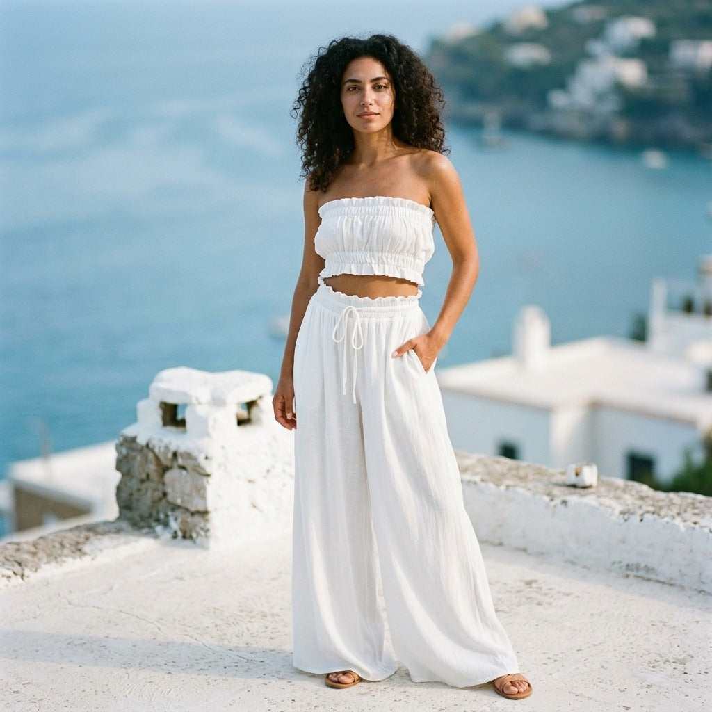 Menorca Smocked Wide Leg Pants