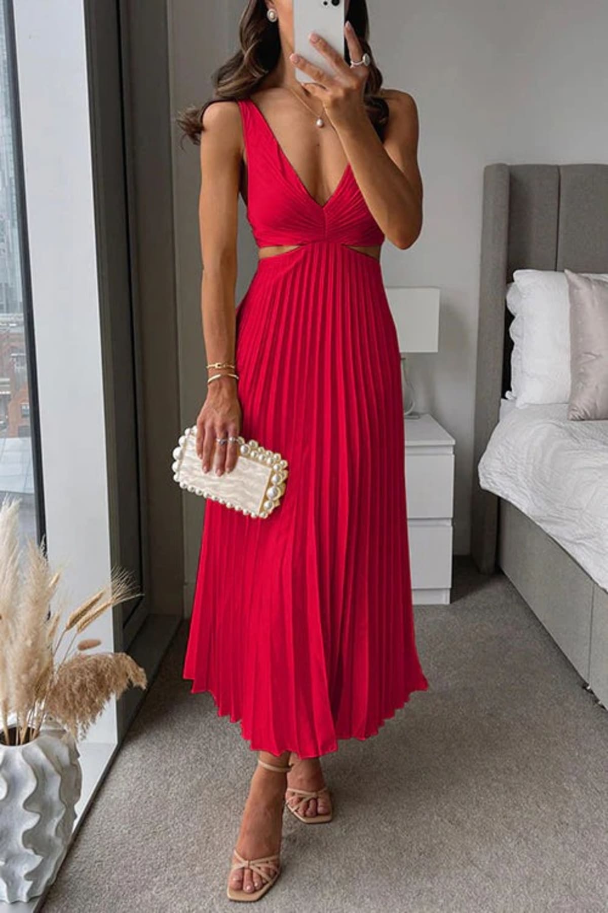 Flowing maxi dress with subtle detailing and breathable fabric