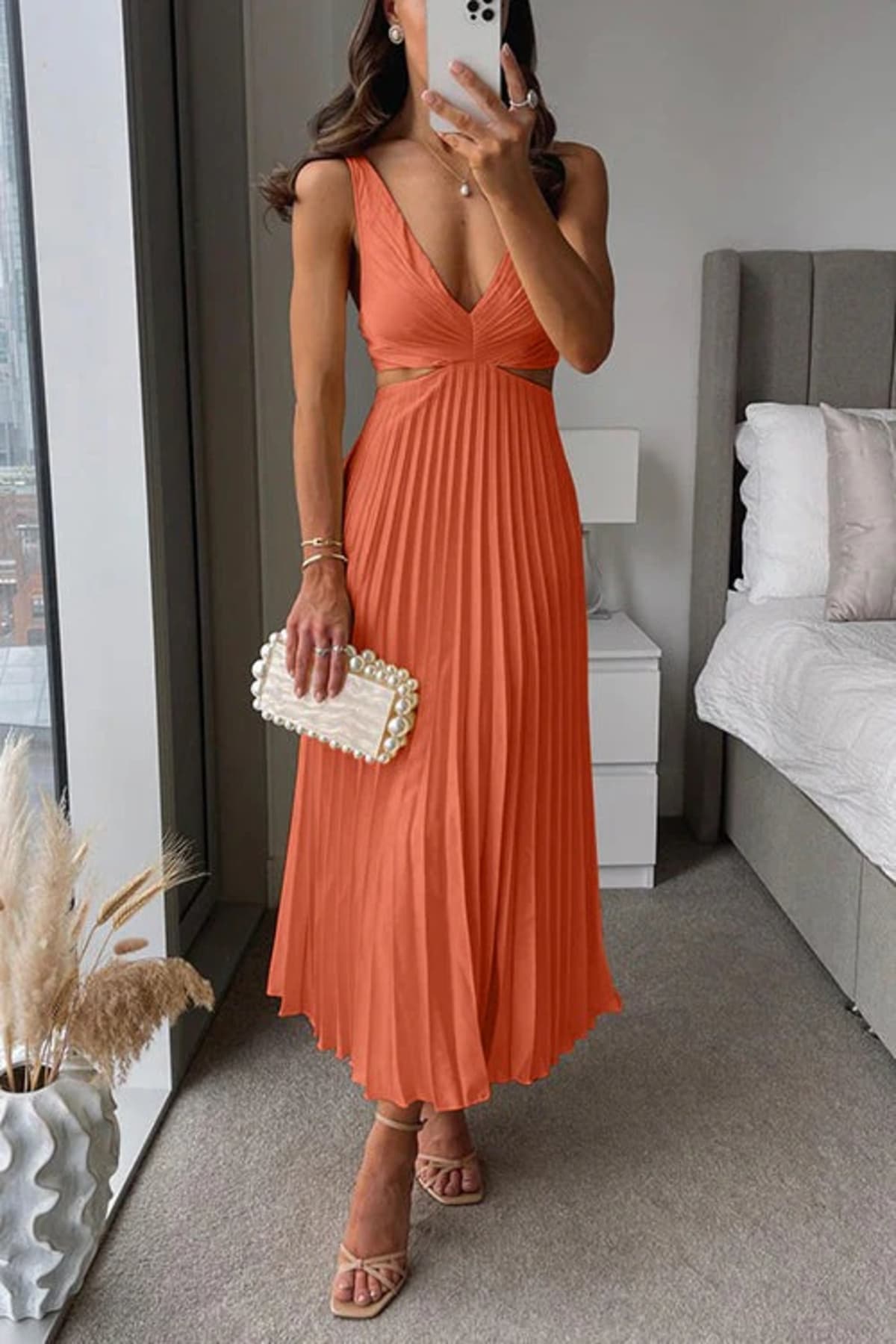 Flowing maxi dress with subtle detailing and breathable fabric