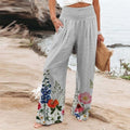 Floral wide-leg pants with elasticated waistband.