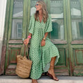 A dress with a flowing silhouette and versatile design for spring.