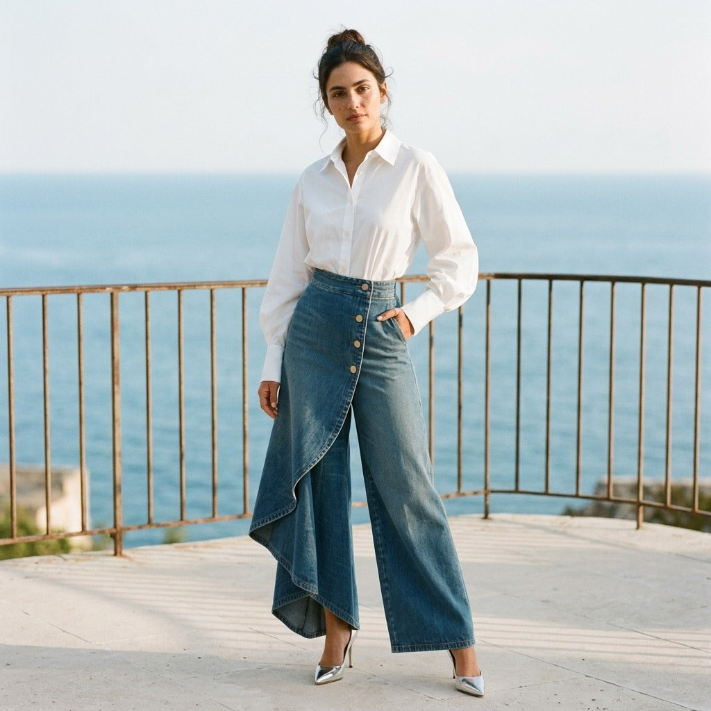 Sorrento Wrap Wide-Leg Jeans